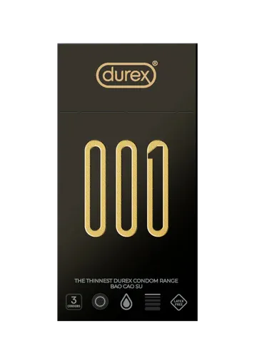 Bao cao su Durex 001 Hộp 3 cái