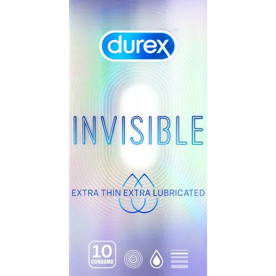 Bao Cao Su Durex Invisible Extra Thin, Extra Lubricated Hộp 10 Cái